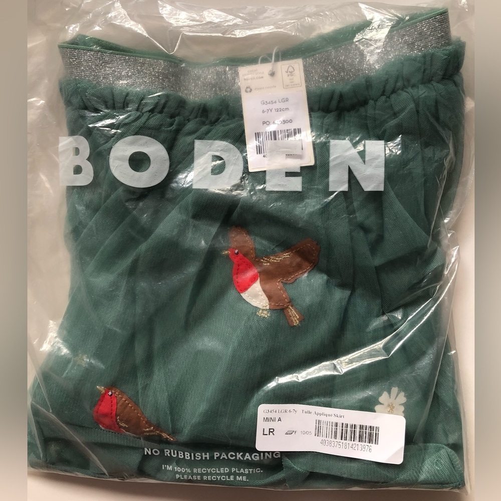 NWT Mini Boden Tulle Appliqué Skirt - Picture 7 of 7